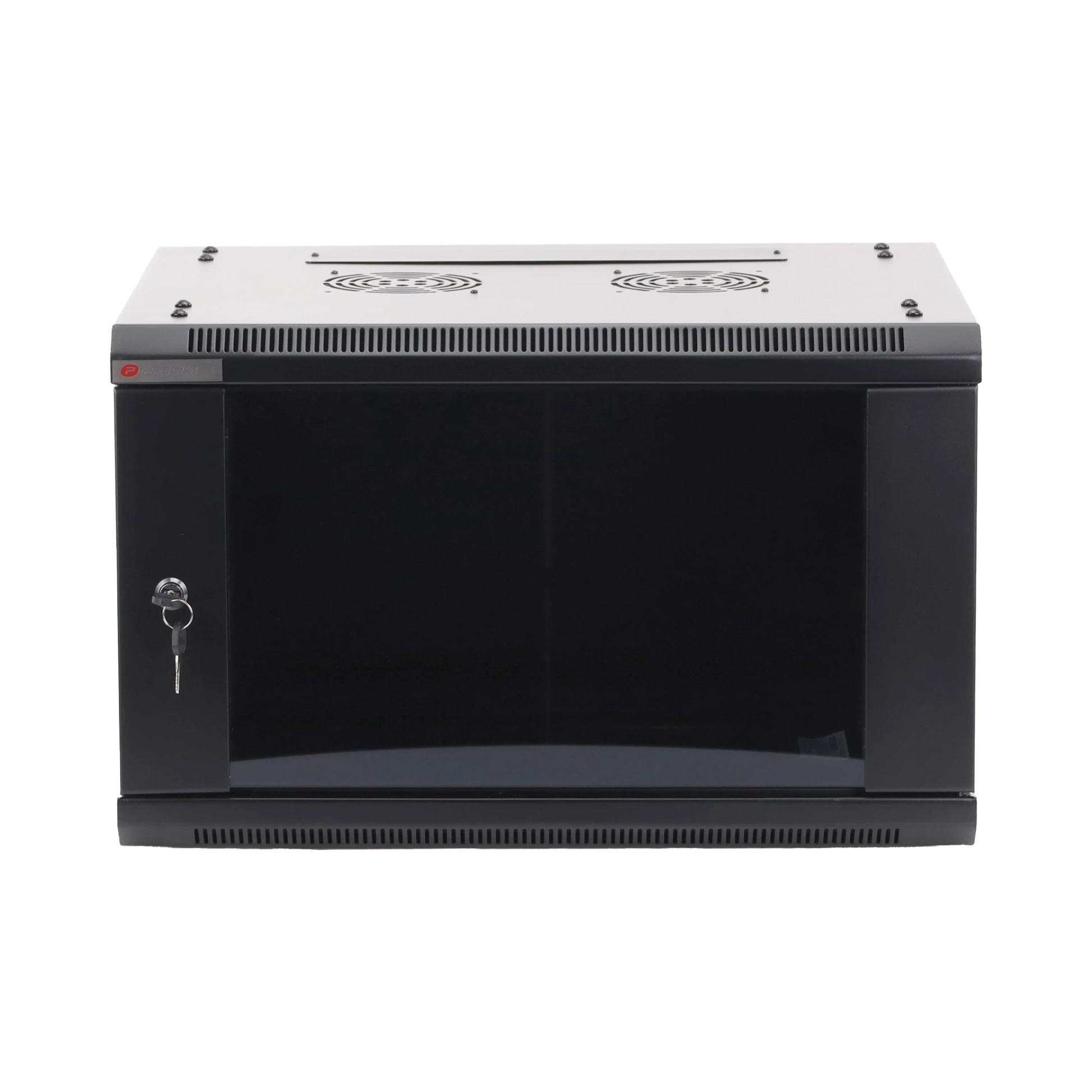 GABINETE PRECISION, CON PUERTA DE CRISTAL, DE 19IN, 6UR, 450MM DE PROFUNDIDAD, COLOR NEGRO-Racks y Gabinetes-PRECISION-Bsai Seguridad & Controles