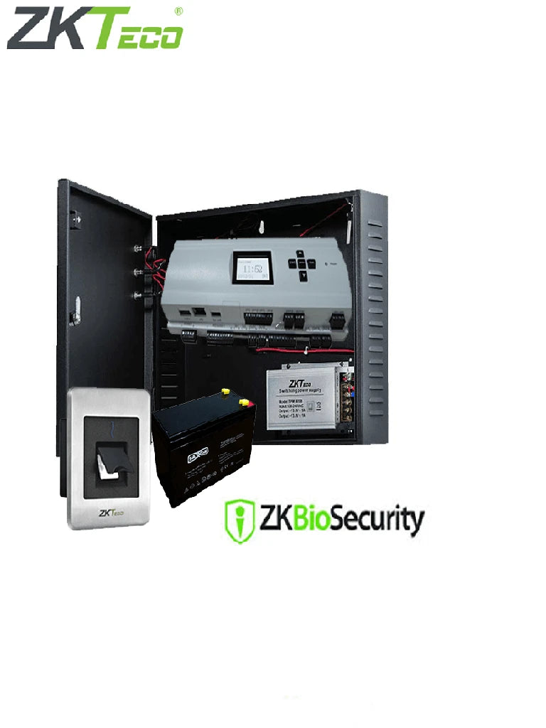 ZKTECO KITEC10 - SOLUCIÓN PARA ELEVADORES HASTA 10 PISOS / INCLUYE 1 PANEL EC10 / LICENCIA / LECTOR DE HUELLA Y TARJETAS ID / GABINETE Y FUENTE CON BATERÍA-Paneles de Control-ZKTECO-Bsai Seguridad & Controles