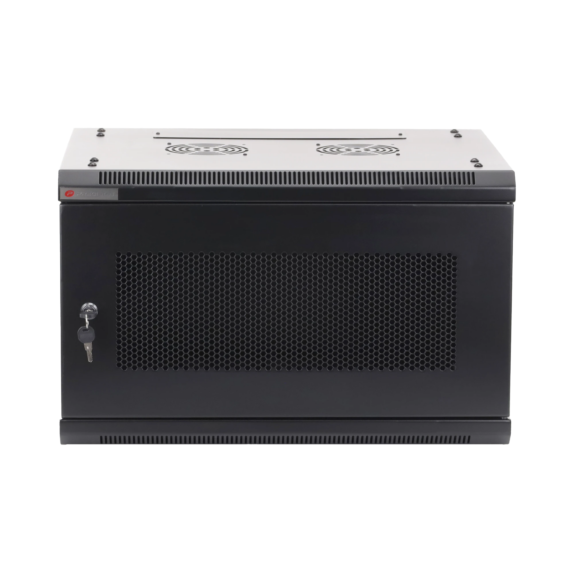 GABINETES PRECISION, CON PUERTA PERFORADA, DE 19IN, 6UR, 450MM DE PROFUNDIDAD, COLOR NEGRO-Racks y Gabinetes-PRECISION-Bsai Seguridad & Controles