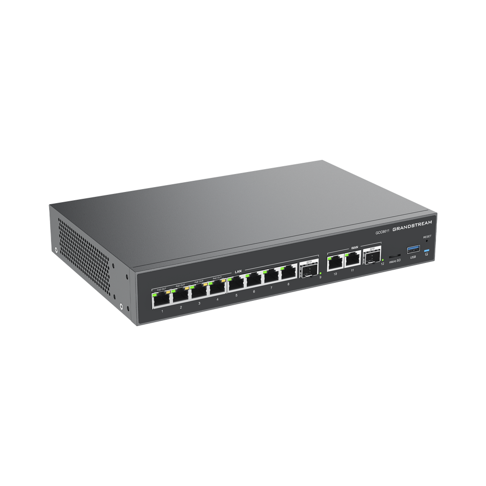 4 EN 1: FIREWALL NUEVA GENERACIÓN, ROUTER, PBX IP, SWITCH 10 PUERTOS GIGABIT (4 POE) + 2 PUERTOS SFP 2.5 GIGABIT-GRANDSTREAM-Bsai Seguridad & Controles