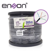 CABLE UTP CAT5E ENSON 13152B305 SERIE PRO-II C/GEL CALIBE 24 AWG 100% COBRE BOBINA DE 305 METROS FORRO PE COLOR NEGRO USO EXTERIOR RECOMENDADO PARA CCTV, VIDEO IP Y REDES BASE 10,100-Cableado-ENSON-Bsai Seguridad & Controles