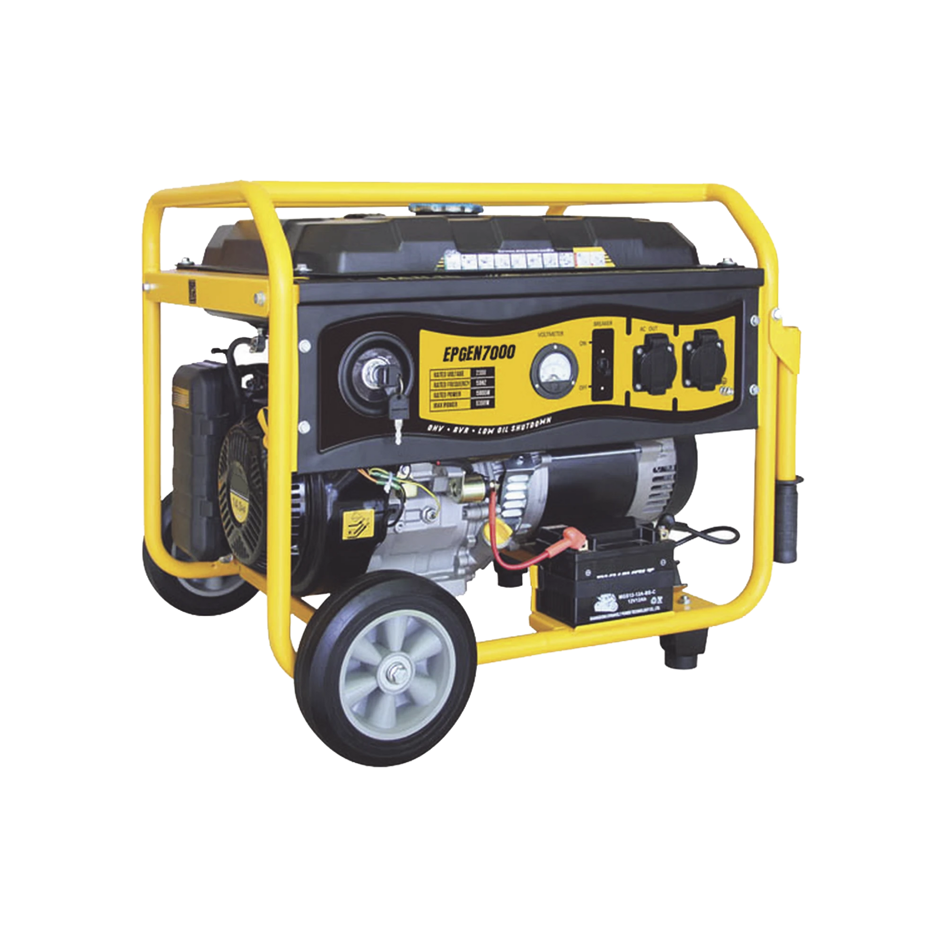GENERADOR A GASOLINA CON ENCENDIDO AUTOMÁTICO, 6.5KW, JAULA CON RUEDAS PARA FÁCIL TRASLADO-Ups/No Break-EPCOM POWERLINE-Bsai Seguridad & Controles