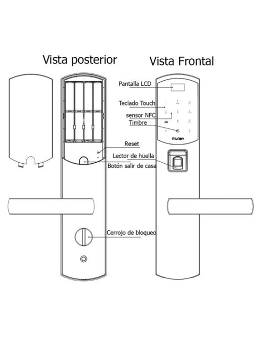 WULIAN SMARTBERNLOCK - CERRADURA BIOMETRICA INTELIGENTE / PASSWORD / HUELLA DIGITAL / GENERE USUARIOS TEMPORALES Y LIMITE EL TIEMPO DE ACCESO-Inteligente-WULIAN-WLN496001-Bsai Seguridad & Controles