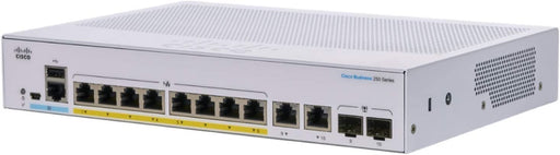 SWITCH CISCO BUSINESS CBS, 8 PUERTOS 10/100/1000 2 PUERTOS COMBINADOS SFP/GIGABIT DE COBRE, SMART (ADMINISTRACIÓN BÁSICA), POE-Switches PoE-CISCO-Bsai Seguridad & Controles