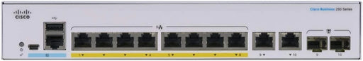 SWITCH CISCO BUSINESS CBS, 8 PUERTOS 10/100/1000 2 PUERTOS COMBINADOS SFP/GIGABIT DE COBRE, SMART (ADMINISTRACIÓN BÁSICA), POE-Switches PoE-CISCO-Bsai Seguridad & Controles