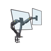 MONTAJE DE ESCRITORIO ARTICULADO PARA 2 MONITORES DE 27-34" / SOPORTA HASTA 16 KG / VESA 75 X 75 / 100 X 100 / ACERO / GIRO: 360°-Monitores Pantallas y Mobiliario-NB-EPCOM-Bsai Seguridad & Controles