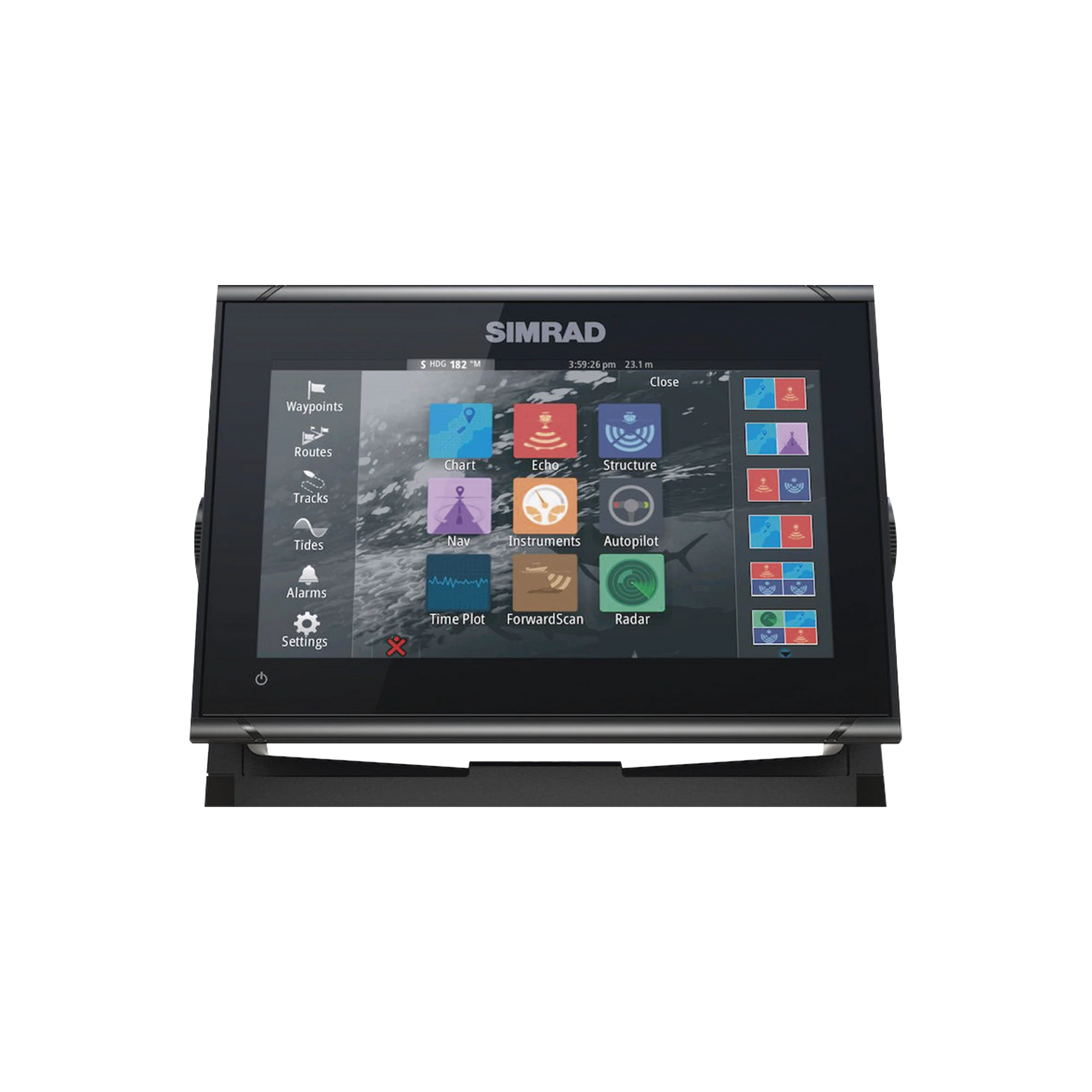 GO9 PANTALLA DE NAVEGACIÓN DE 9" TOUCH SCREEN MULTI-FUNCIONAL PARA RADAR, FISHFINDER, Y CONTROL AUTOMÁTICO DE NAVEGACIÓN.-Soluciones Marinas-SIMRAD-Bsai Seguridad & Controles