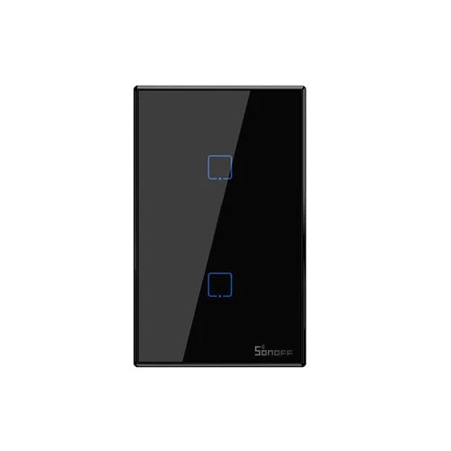 APAGADOR DE PARED TOUCH ON/OFF SONOFF T3US2C COLOR NEGRO SMART INALAMBRICO WIFI PARA SOLUCION DE SMART HOME CON TEMPORIZADOR PARA IOS Y ANDROID COMPATIBLE CON ALEXA/GOOGLE HOME 2CH WIFI 2.4GHZ RF 433 HASTA 2AMP POR CANAL-Smart Home-SONOFF-T3US2C COLOR NEGRO-Bsai Seguridad & Controles