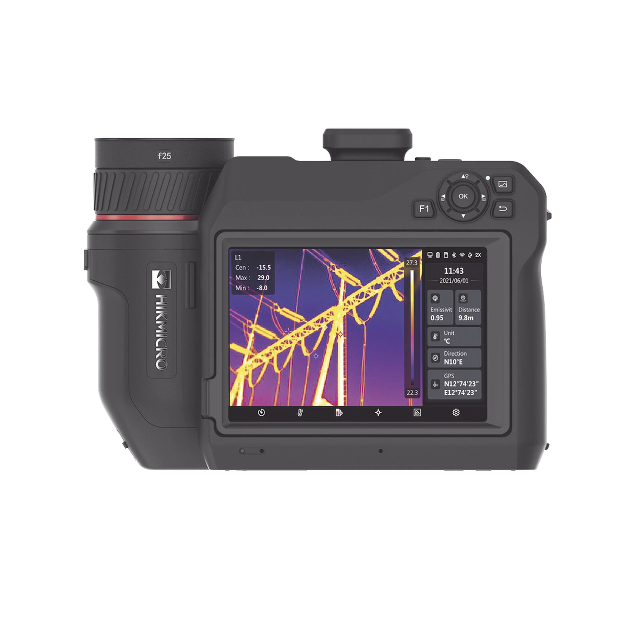 SP60H-L25 - CÁMARA TÉRMOGRÁFICA PORTÁTIL DUAL / LECTURA HASTA 2200ºC / LENTE 25 MM / WIFI / IP54 / RANURA MICROSD HASTA 128 GB / GPS-Cámaras IP y NVRs-HIKMICRO-Bsai Seguridad & Controles