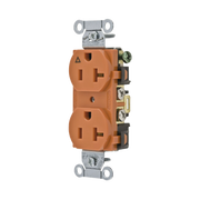 CONTACTO DÚPLEX CONEXIÓN A TIERRA AISLADA/ 20 A 125 V/ 2 POLOS 3 HILOS/ COLOR NARANJA/ NEMA 5- 20R/ GRADO COMERCIAL.-Área Eléctrica-HUBBELL-Bsai Seguridad & Controles