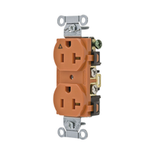 CONTACTO DÚPLEX CONEXIÓN A TIERRA AISLADA/ 20 A 125 V/ 2 POLOS 3 HILOS/ COLOR NARANJA/ NEMA 5- 20R/ GRADO COMERCIAL.-Área Eléctrica-HUBBELL-Bsai Seguridad & Controles