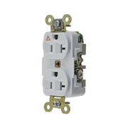 CONTACTO DÚPLEX CONEXIÓN A TIERRA AISLADA/ 20 A 125 V/ 2 POLOS 3 HILOS/ COLOR BLANCO/ NEMA 5- 20R/ GRADO INDUSTRIAL.-Área Eléctrica-HUBBELL-Bsai Seguridad & Controles