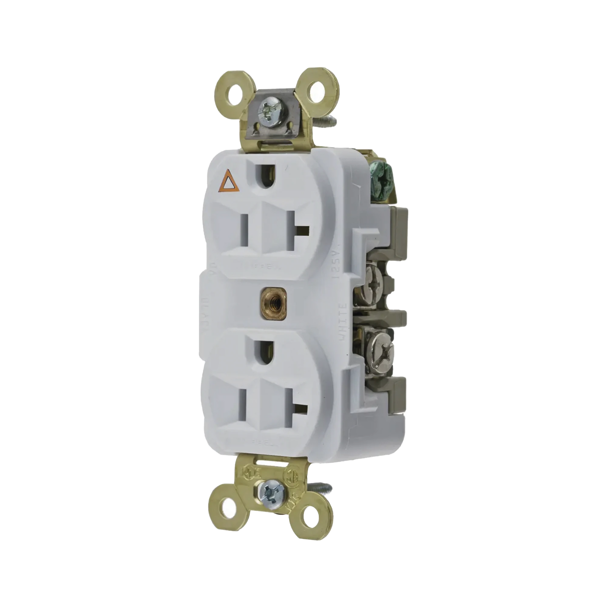 CONTACTO DÚPLEX CONEXIÓN A TIERRA AISLADA/ 20 A 125 V/ 2 POLOS 3 HILOS/ COLOR BLANCO/ NEMA 5- 20R/ GRADO INDUSTRIAL.-Área Eléctrica-HUBBELL-Bsai Seguridad & Controles