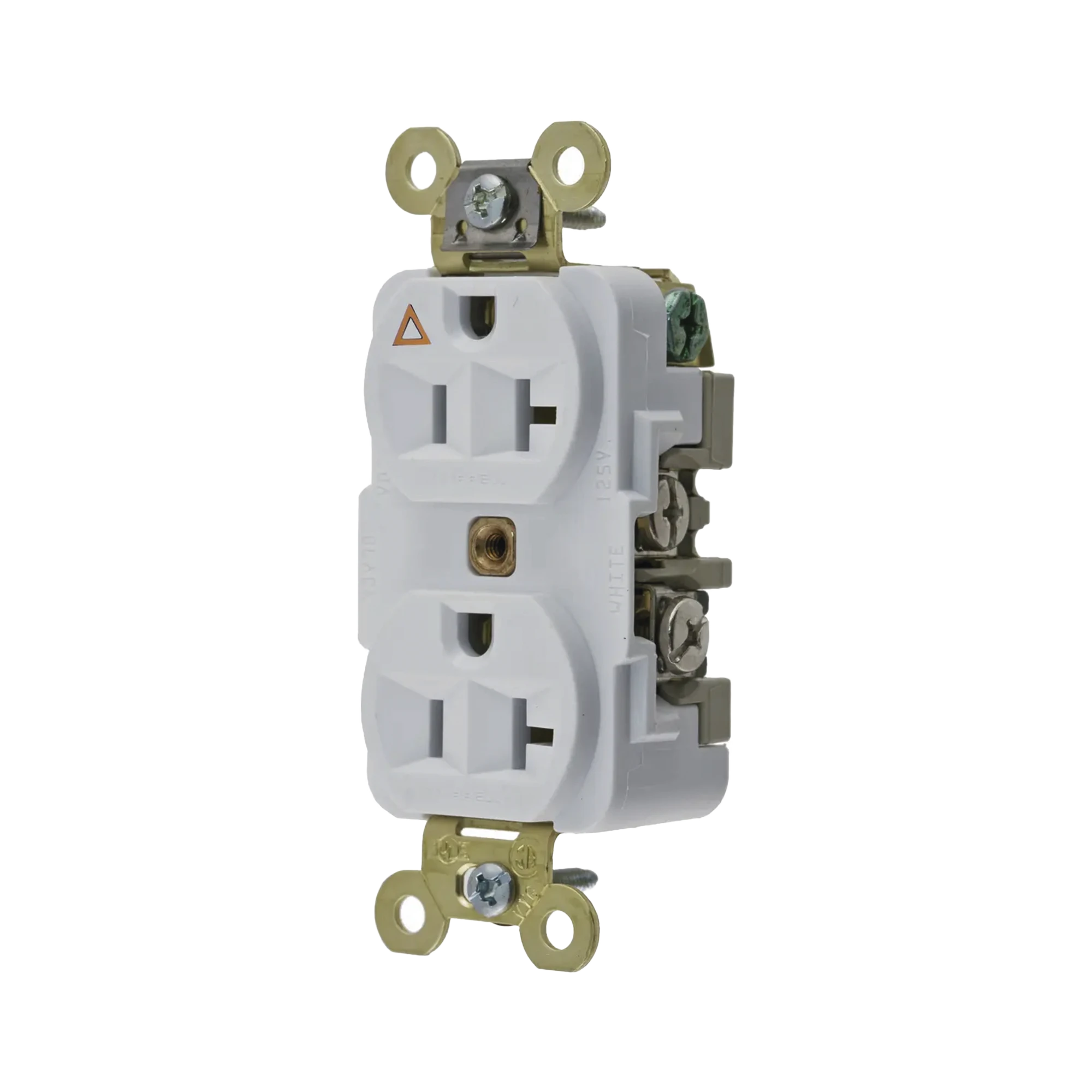 CONTACTO DÚPLEX CONEXIÓN A TIERRA AISLADA/ 20 A 125 V/ 2 POLOS 3 HILOS/ COLOR BLANCO/ NEMA 5- 20R/ GRADO INDUSTRIAL.-Área Eléctrica-HUBBELL-Bsai Seguridad & Controles