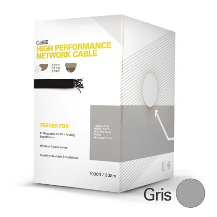 BOBINA DE 305 M LINKEDPRO (1000 FT) CAT5E, ALEACIÓN DE COBRE Y ALUMINIO/GRIS-Cableado-LINKEDPRO BY EPCOM-Bsai Seguridad & Controles