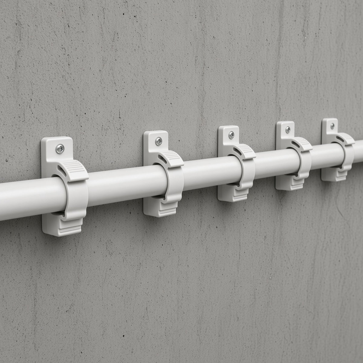 SOPORTE DE COLLAR PARA TUBERÍA / PVC AUTOEXTINGUIBLE LIBRE DE HALÓGENOS / DIÁMETRO 25 MM / MONTAJE EN PARED Y TECHO / INSTALACIÓN CADA 1.5 M (4.9 FT) [GW-50-607] instalado