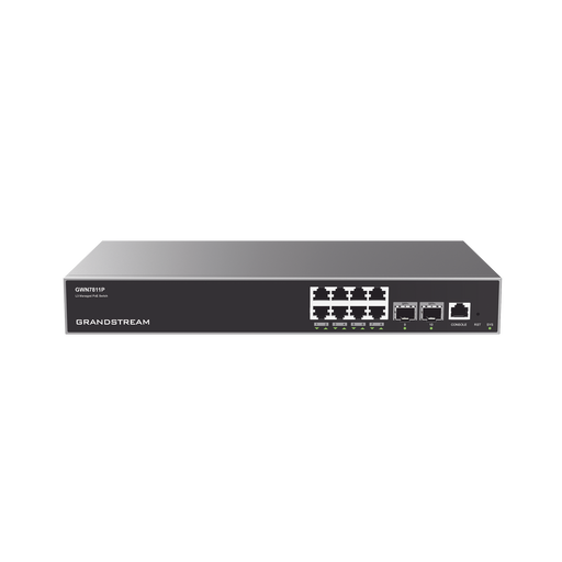 SWITCH CAPA 3 POE+ ADMINISTRABLE / 8 PUERTOS 10/100/1000 MBPS + 2 PUERTOS SFP+ DE 10 GIGABITS / HASTA 120W / COMPATIBLE CON GWN CLOUD.-Networking-GRANDSTREAM-GWN7811P-Bsai Seguridad & Controles