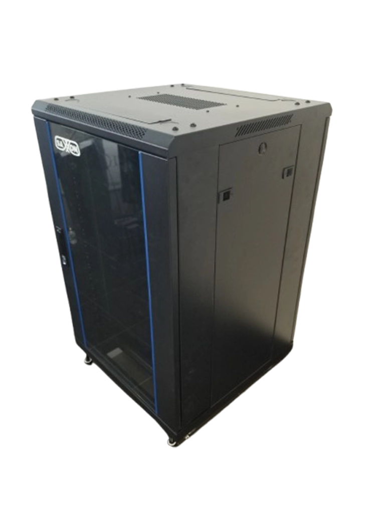 SAXXON SXR18U6618S - GABINETE DE PISO COLOR NEGRO / 18UR / PUERTA DE VIDRIO TEMPLADO / ALTO 100 CM / ANCHO 60 CM / PROFUNDIDAD 60 CM #SXNDESCUENTO-Gabinetes Piso / Pared-SAXXON-SXN0420008-Bsai Seguridad & Controles