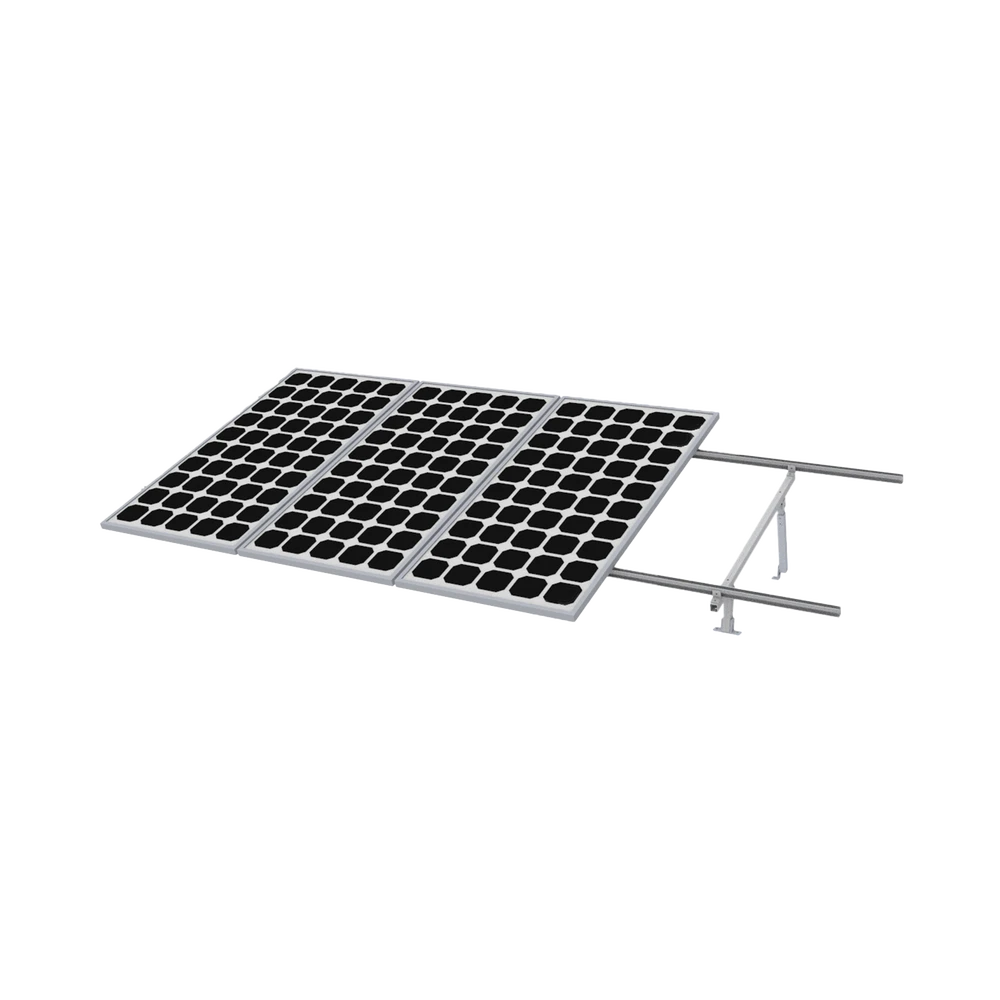 MONTAJE PARA 3 PANEL SOLAR, RIEL "8" DE 4050MM PARA MÓDULOS CON ESPESOR DE 35MM, VELOCIDAD DE VIENTO MÁX. 136KM/H (20° A 45°)-Montajes para Paneles-EPCOM POWERLINE-Bsai Seguridad & Controles