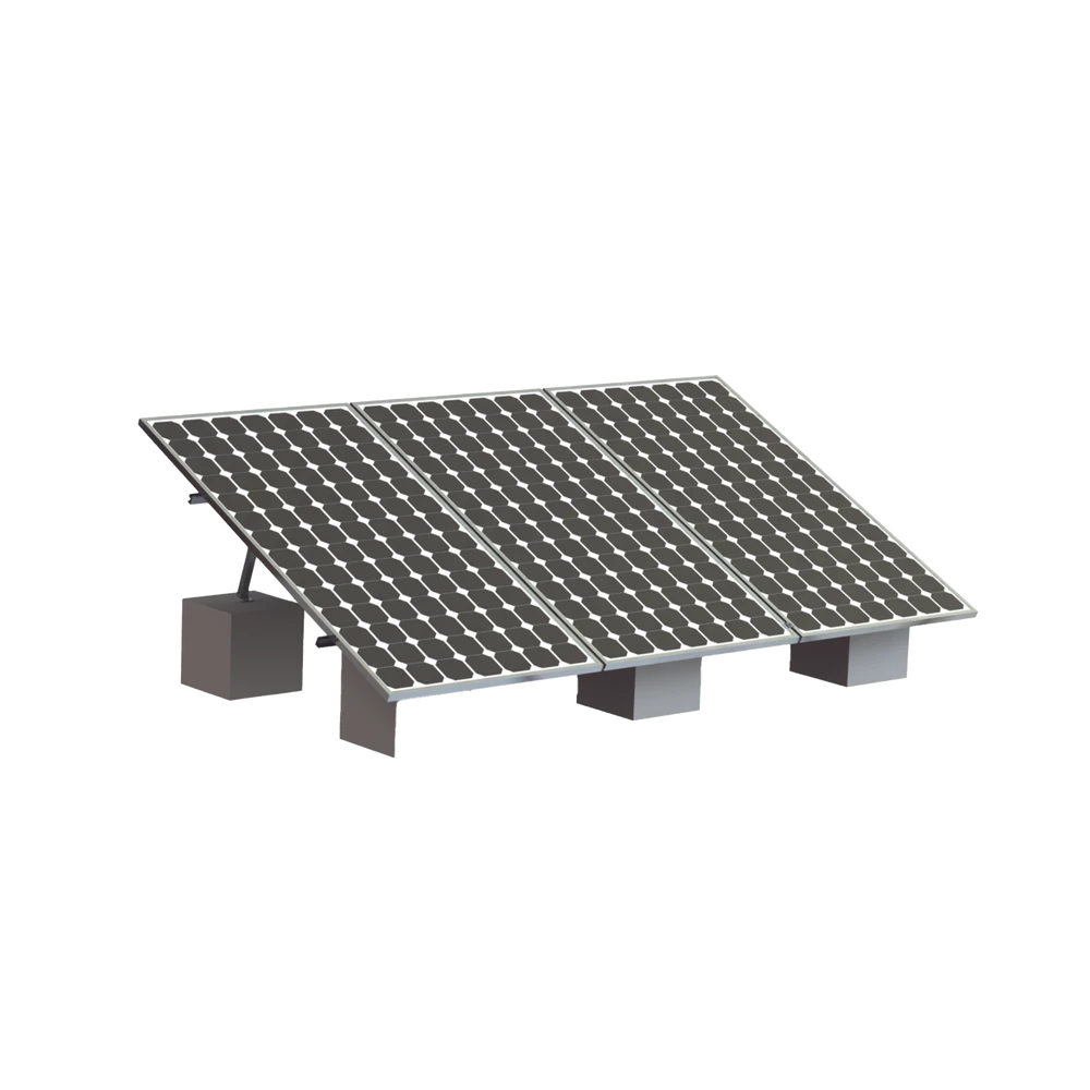 MONTAJE PARA 3 PANEL SOLAR, RIEL "8" DE 4050MM PARA MÓDULOS CON ESPESOR DE 35MM, VELOCIDAD DE VIENTO MÁX. 136KM/H (20° A 45°)-Montajes para Paneles-EPCOM POWERLINE-Bsai Seguridad & Controles