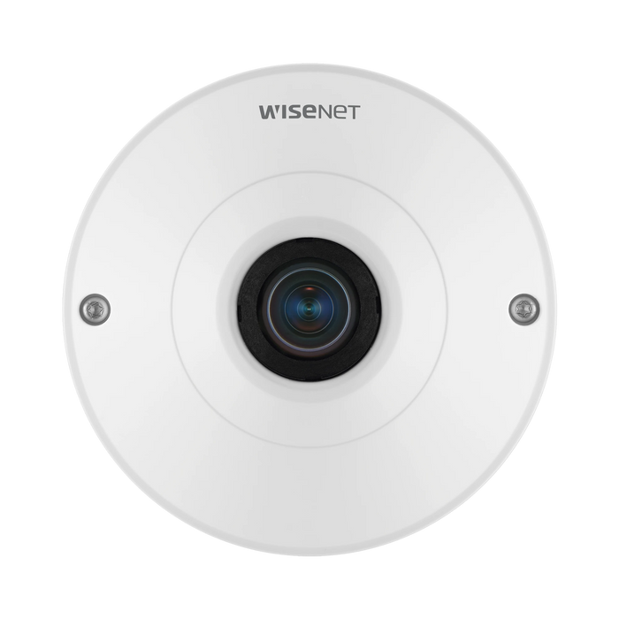 CAMARA IP FISH EYE INTERIOR 6 MEGAPIXEL / WDR 120DB / PTZ DIGITAL 8X / VIDEO ANALÍTICOS / MICROSD / H.265-Cámaras IP-HANWHA TECHWIN WISENET-QNF-8010-Bsai Seguridad & Controles