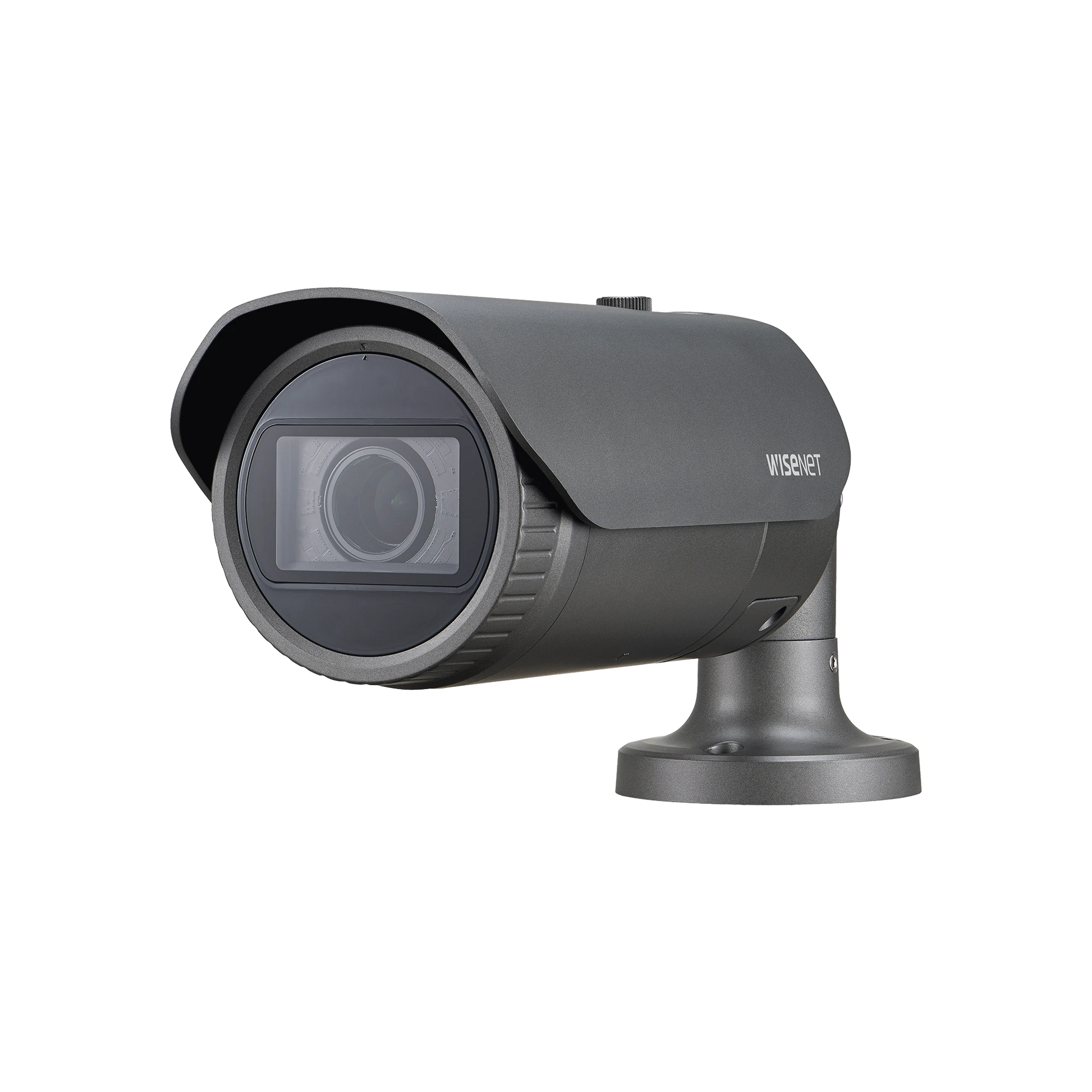 CÁMARA IP TIPO BALA ANTIVANDÁLICA 5 MEGAPÍXEL / LENTE VARIFOCAL 3.2 - 10MM / IR 30M / WDR 120DB / IP66 / H.265 & WISESTREAM-Cámaras IP-HANWHA TECHWIN WISENET-Bsai Seguridad & Controles