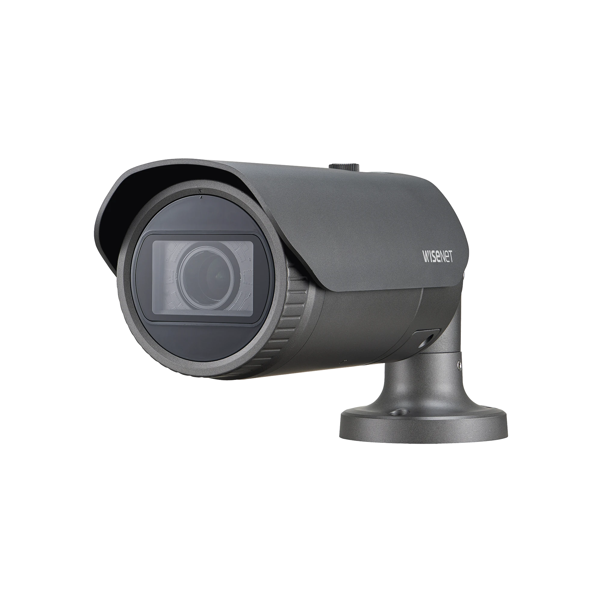 CÁMARA IP TIPO BALA ANTIVANDÁLICA 5 MEGAPÍXEL / LENTE VARIFOCAL 3.2 - 10MM / IR 30M / WDR 120DB / IP66 / H.265 & WISESTREAM-Cámaras IP-HANWHA TECHWIN WISENET-Bsai Seguridad & Controles