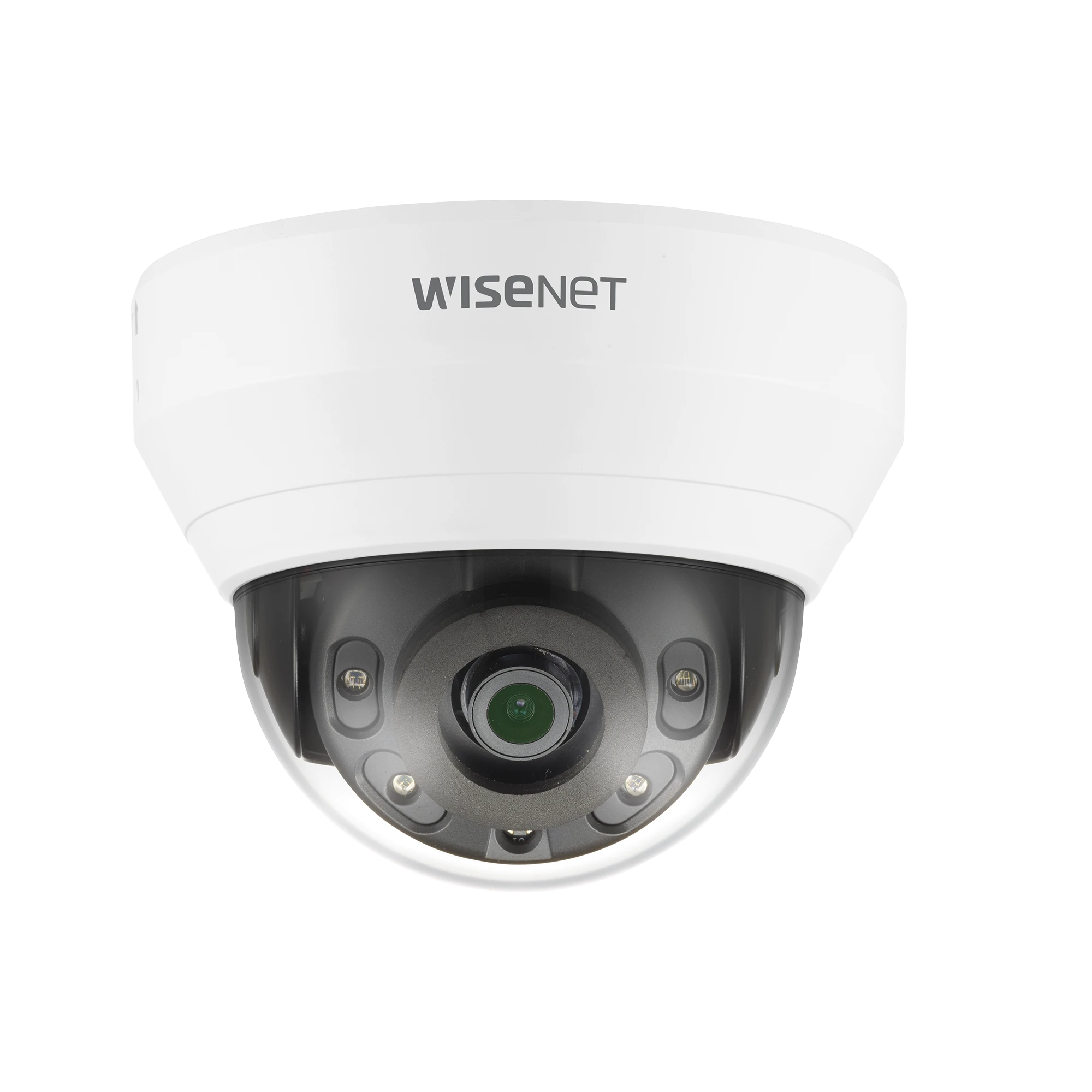 CÁMARA IP TIPO DOMO INTERIOR 5 MEGAPÍXEL / LENTE 2.8 MM / IR 20M / WDR 120DB / H.265 & WISESTREAM-Cámaras IP-HANWHA TECHWIN WISENET-Bsai Seguridad & Controles