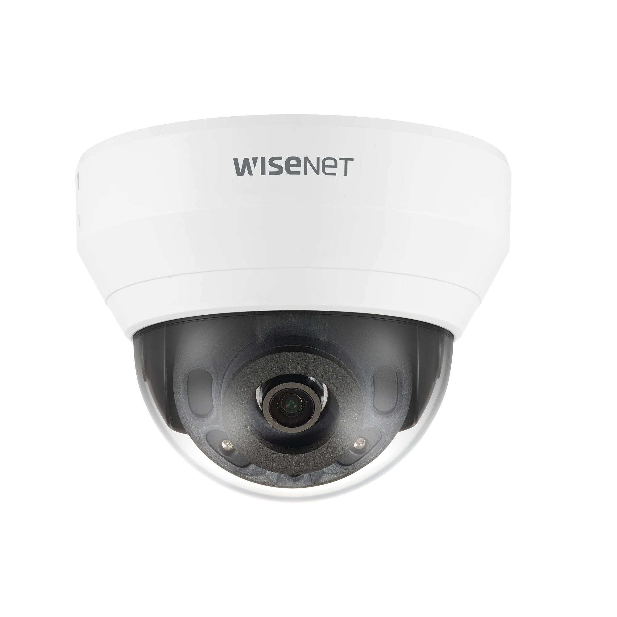 CÁMARA IP TIPO DOMO INTERIOR 5 MEGAPÍXEL / LENTE 4 MM / IR 20M / WDR 120DB / H.265 & WISESTREAM-Cámaras IP-HANWHA TECHWIN WISENET-Bsai Seguridad & Controles