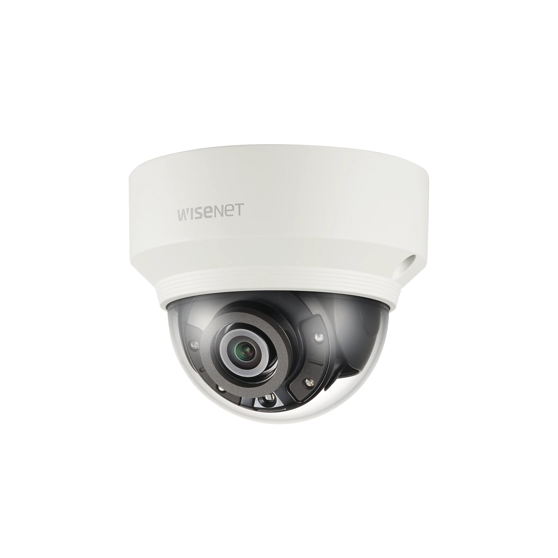 CÁMARA IP TIPO DOMO INTERIOR 2MP / LENTE 4MM / IR 30M / WDR 150DB / H.265 & WISESTREAM-Cámaras IP-HANWHA TECHWIN WISENET-Bsai Seguridad & Controles