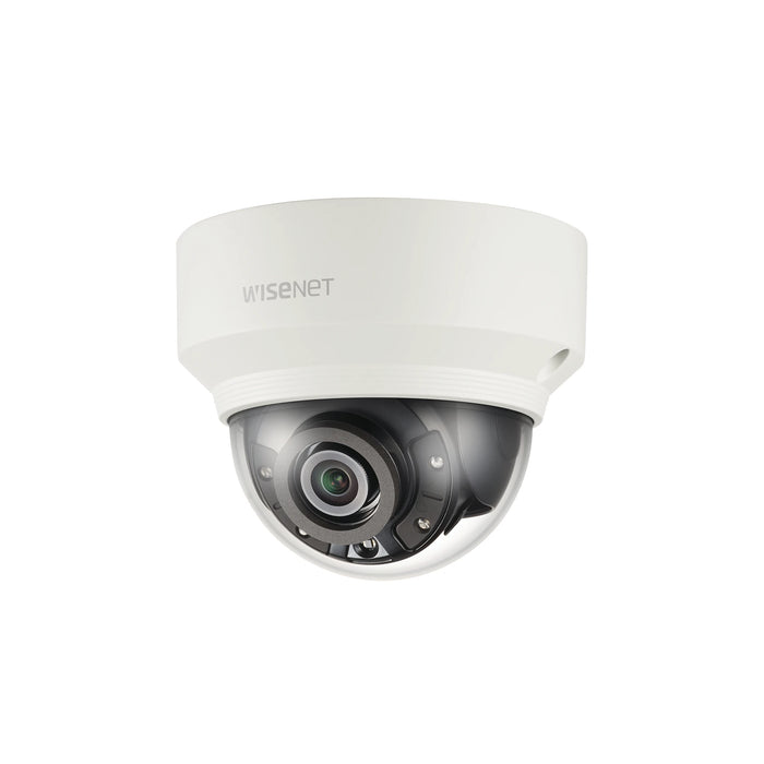 CÁMARA IP TIPO MINI DOMO INTERIOR 5MP / LENTE 7MM / IR 30M / WDR 120DB / H.265 & WISESTREAM-Cámaras IP-HANWHA TECHWIN WISENET-XND-8040R-Bsai Seguridad & Controles