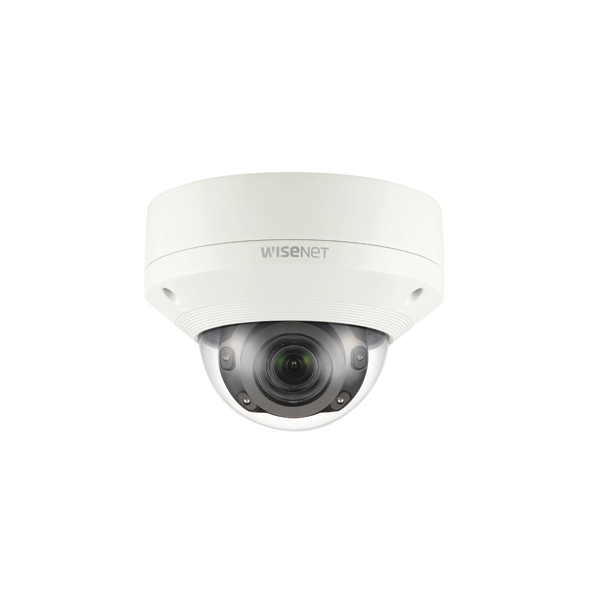 CÁMARA IP TIPO DOMO ANTIVANDÁLICO 5MP / LENTE MOTORIZADO 3.9-9.4MM / IR 50M / WDR 120DB / H.265 & WISESTREAM-Cámaras IP-HANWHA TECHWIN WISENET-Bsai Seguridad & Controles