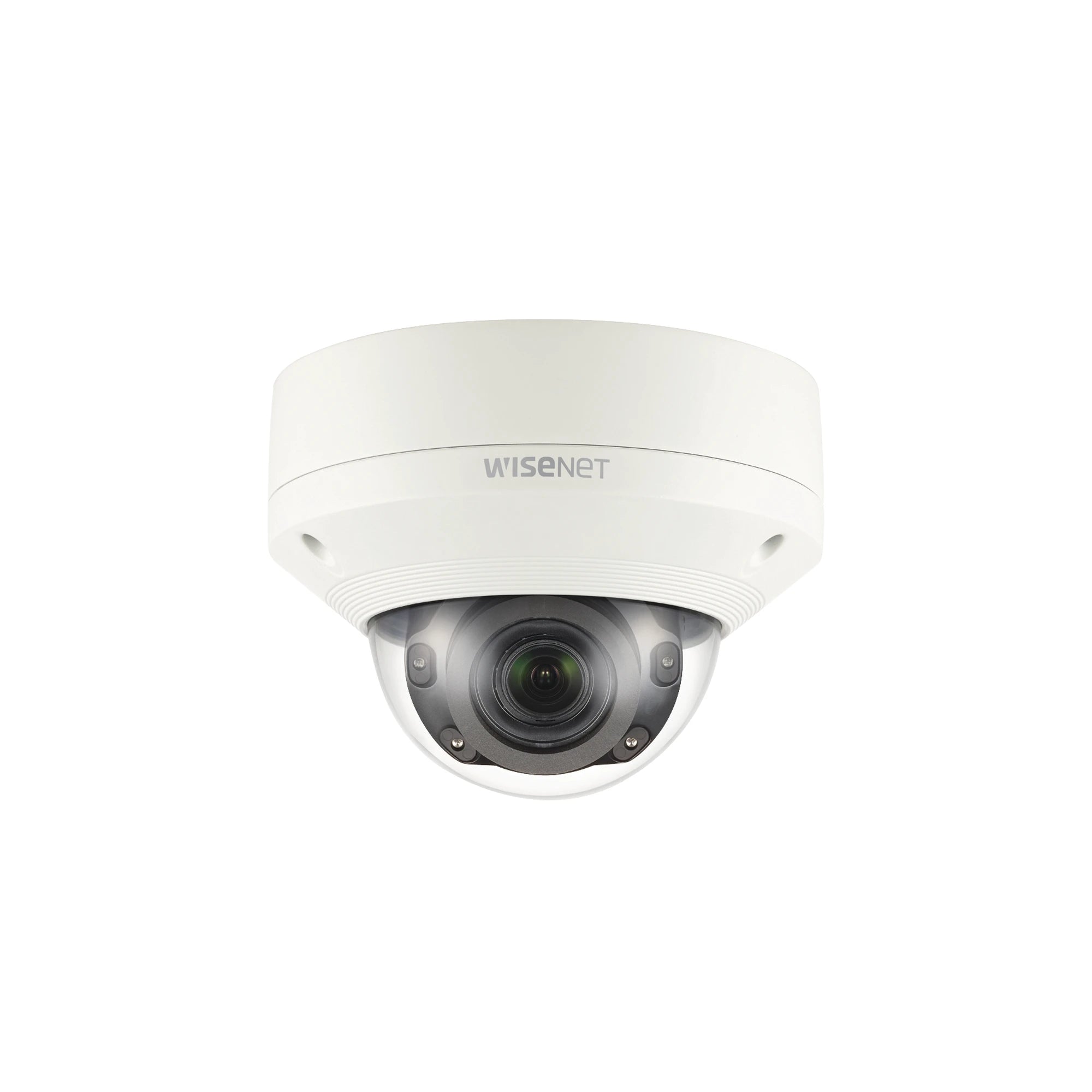 CÁMARA IP TIPO DOMO ANTIVANDÁLICO 5MP / LENTE MOTORIZADO 3.9-9.4MM / IR 50M / WDR 120DB / H.265 & WISESTREAM-Cámaras IP-HANWHA TECHWIN WISENET-Bsai Seguridad & Controles