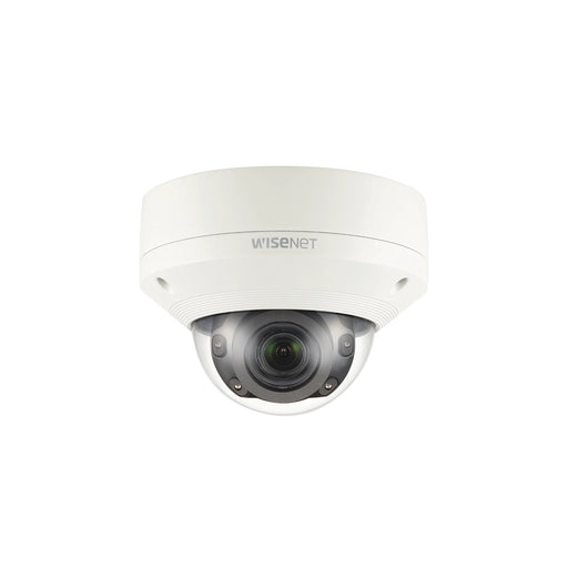 CÁMARA IP TIPO DOMO ANTIVANDÁLICO 5MP / LENTE MOTORIZADO 3.9-9.4MM / IR 50M / WDR 120DB / H.265 & WISESTREAM-Cámaras IP-HANWHA TECHWIN WISENET-XNV-8080R-Bsai Seguridad & Controles