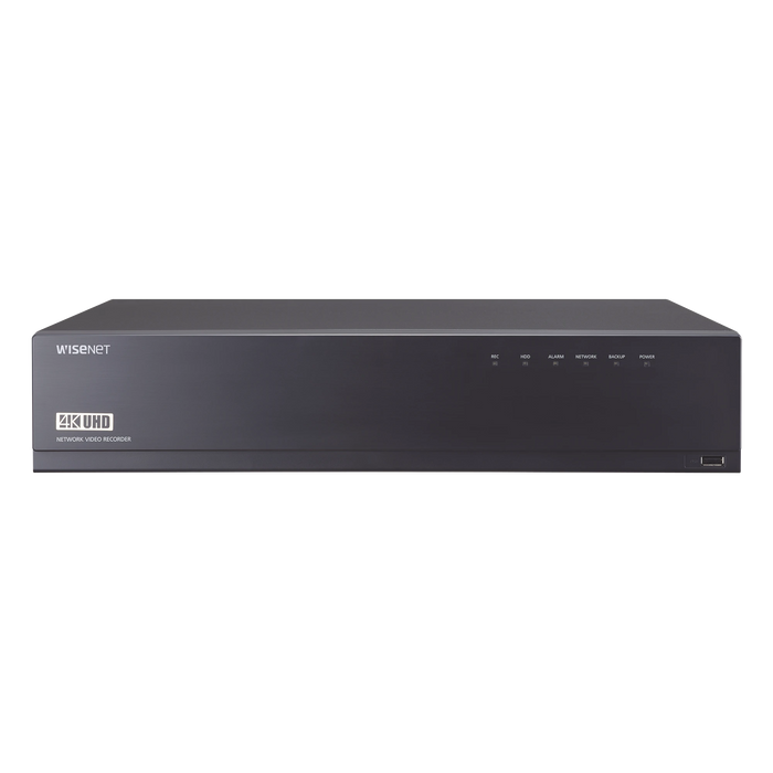 NVR DE 16 CANALES / 12MP / HASTA 4 DISCOS DUROS (INCLUYE 24TB) / SWITCH POE+ 16 PUERTOS / WISENET P2P / H.265 & WISESTREAM-Cámaras IP-HANWHA TECHWIN WISENET-XRN-1610SA24TB-Bsai Seguridad & Controles