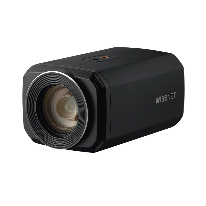 CÁMARA ZOOM IP 2 MP@60IPS / IDEAL PARA VISUALIZACIÓN A LARGAS DISTANCIAS / LENTE MOTORIZADO 32X / VIDEO ANALÍTICOS AVANZADOS / H.265 & WISESTREAM-Cámaras IP-HANWHA TECHWIN WISENET-XNZ-6320-Bsai Seguridad & Controles