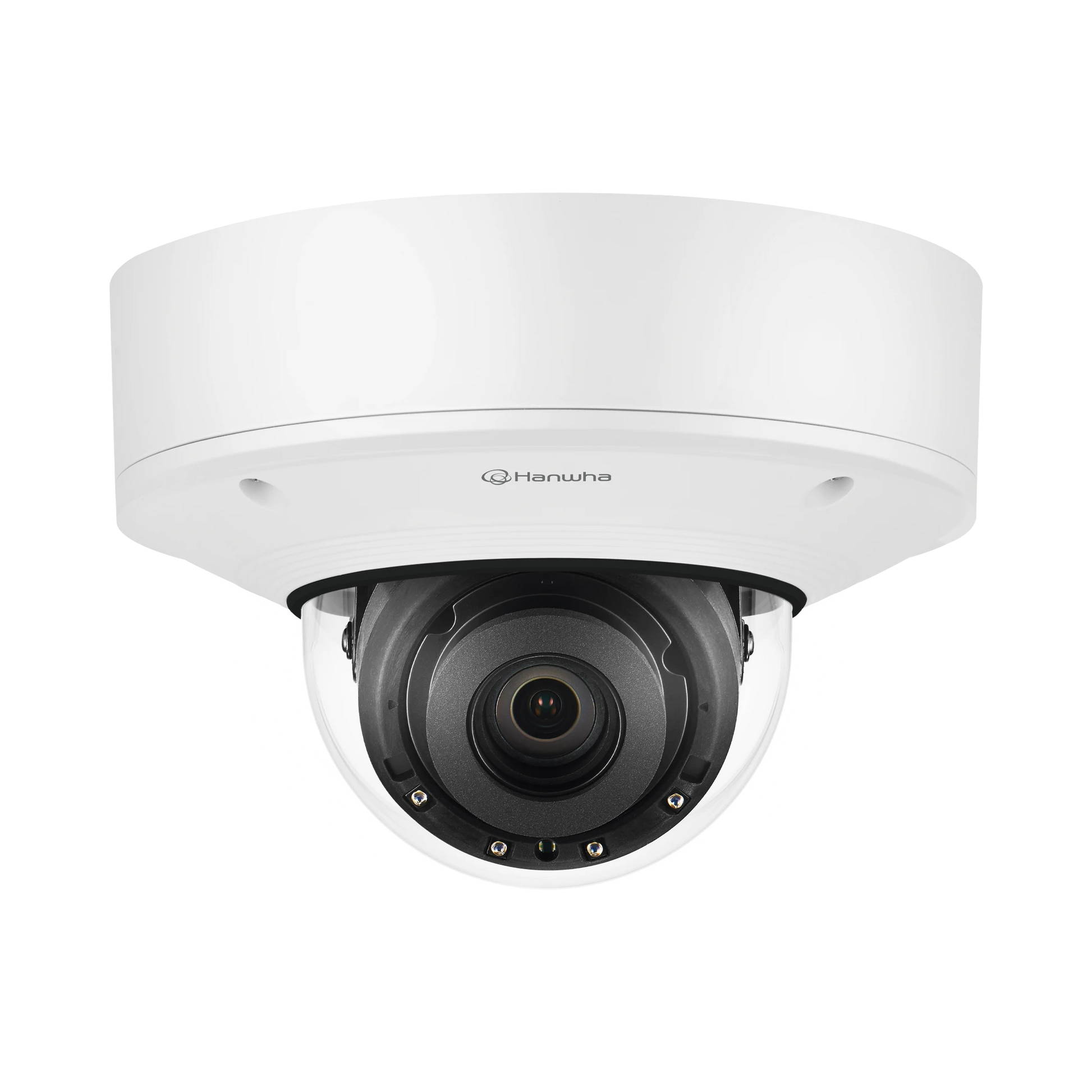 CÁMARA IP DOMO EXTERIOR ANTIVANDÁLICA 5MP / EXTENSOR POE / LENTE MOTORIZADO 3.9-9.4MM / IR 50M / WDR 120DB / H.265 & WISESTREAM-Cámaras IP-Hanwha Techwin Wisenet-Bsai Seguridad & Controles