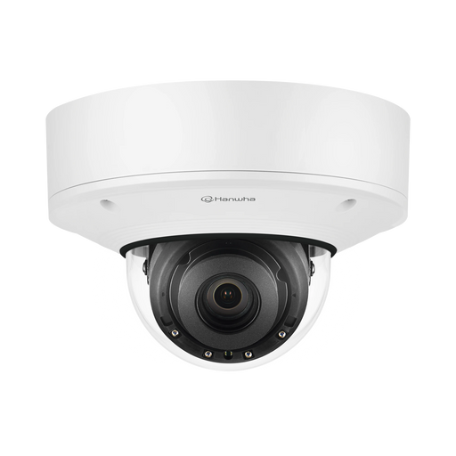 CÁMARA IP DOMO EXTERIOR ANTIVANDÁLICA 5MP / EXTENSOR POE / LENTE MOTORIZADO 3.9-9.4MM / IR 50M / WDR 120DB / H.265 & WISESTREAM-Cámaras IP-Hanwha Techwin Wisenet-XNV-8081RE-Bsai Seguridad & Controles