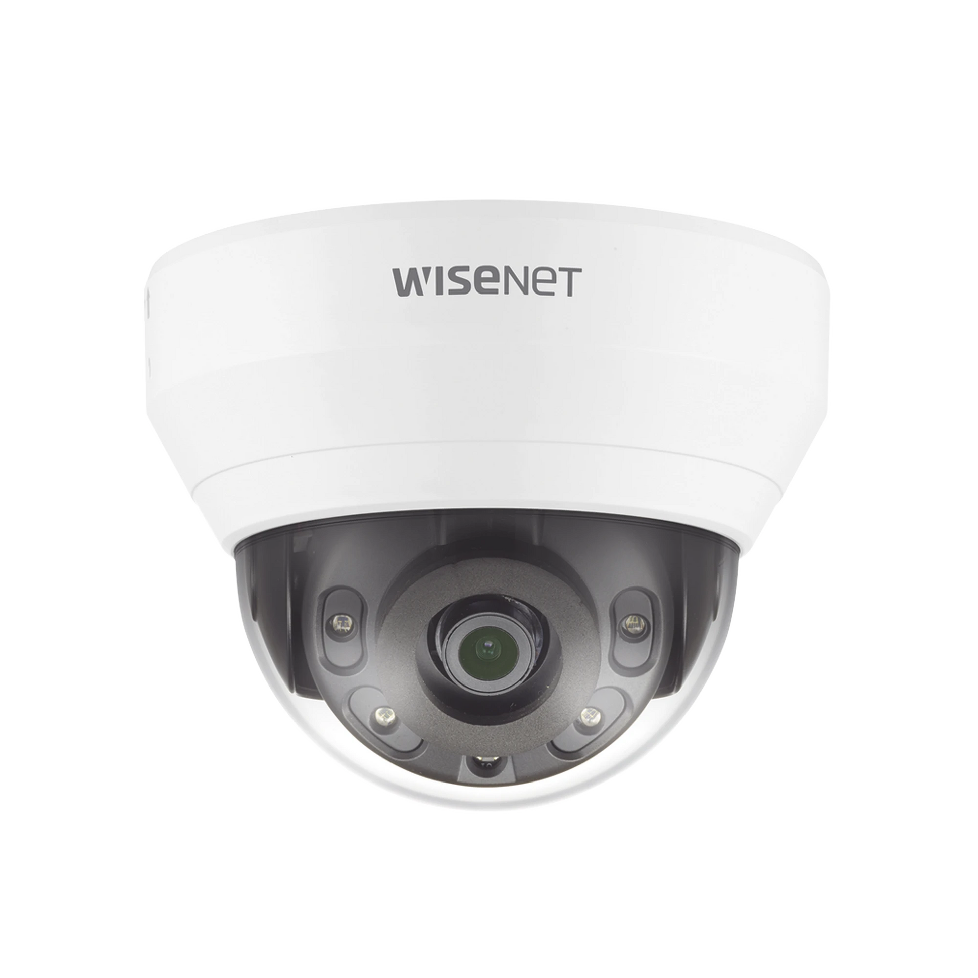 CÁMARA IP TIPO DOMO INTERIOR 2 MEGAPÍXEL / LENTE 2.8MM / IR 20M / WDR 120DB / H.265 & WISESTREAM-Cámaras IP-HANWHA VISION-Bsai Seguridad & Controles