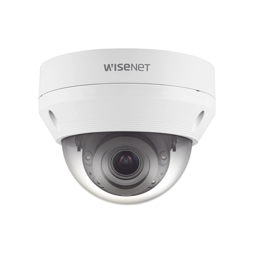 CÁMARA IP TIPO DOMO ANTIVANDÁLICO 2 MEGAPÍXEL / LENTE MOTORIZADO 3.2-10MM / IR 30M / WDR 120DB / EXTERIOR IP66 / H.265 & WISESTREAM-Cámaras IP-Hanwha Techwin Wisenet-QNV-6082R1-Bsai Seguridad & Controles