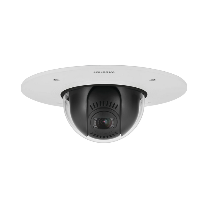 CÁMARA IP DOMO INTERIOR ANTIVANDÁLICO PTRZ 2MP / FÁCIL INSTALACIÓN EN PLAFÓN / LENTE MOTORIZADO 2.8-12MM / IR 50M / WDR 150DB / H.265 & WISESTREAM II-Cámaras IP-HANWHA TECHWIN WISENET-XND-6081FZ-Bsai Seguridad & Controles