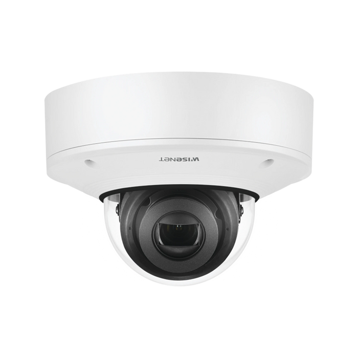 CÁMARA IP DOMO INTERIOR ANTIVANDÁLICA 2MP /FÁCIL INSTALACIÓN EN PRLAFÓN / LENTE MOTORIZADO 2.8-12MM / IR 50M / WDR 150DB / H.265 & WISESTREAM II-Cámaras IP-HANWHA TECHWIN WISENET-XND-6081RV-Bsai Seguridad & Controles