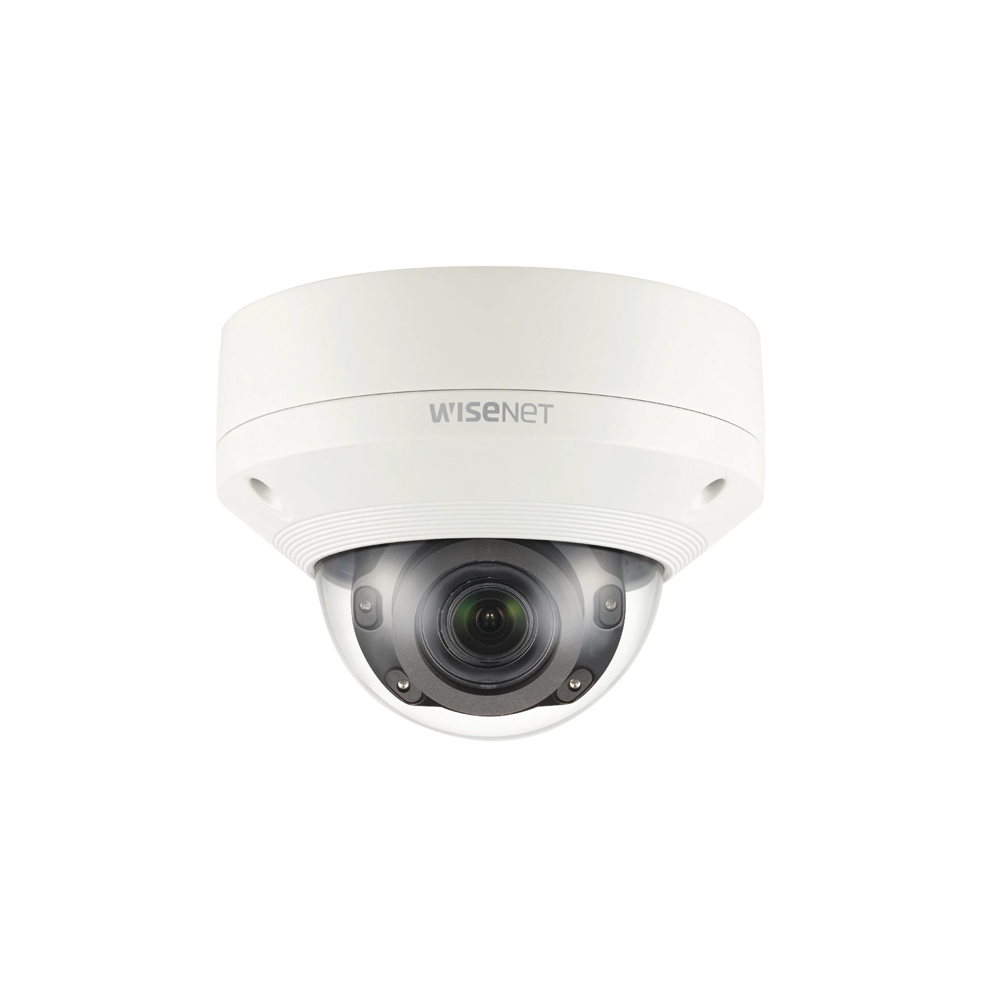 CÁMARA IP TIPO DOMO ANTIVANDÁLICO 2MP / LENTE MOTORIZADO 2.8-12MM / IR 50M / WDR 150DB / H.265 & WISESTREAM II-Cámaras IP-HANWHA TECHWIN WISENET-Bsai Seguridad & Controles