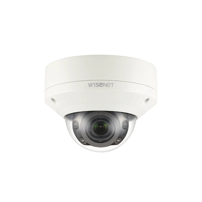 CÁMARA IP TIPO DOMO ANTIVANDÁLICO 2MP / LENTE MOTORIZADO 2.8-12MM / IR 50M / WDR 150DB / H.265 & WISESTREAM II-Cámaras IP-HANWHA TECHWIN WISENET-XNV-6080R-Bsai Seguridad & Controles