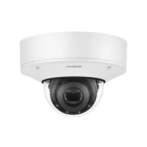 CÁMARA IP DOMO EXTERIOR ANTIVANDÁLICO 2MP / LENTE MOTORIZADO 2.8-12MM / FÁCIL INSTALACIÓN/ IR 50M / WDR 150DB / H.265 & WISESTREAM II-Cámaras IP-HANWHA TECHWIN WISENET-XNV-6081R-Bsai Seguridad & Controles