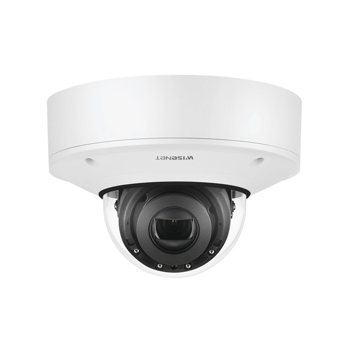 CÁMARA IP DOMO EXTERIOR ANTIVANDÁLICO 2MP / LENTE MOTORIZADO 2.8-12MM / FÁCIL INSTALACIÓN/ IR 50M / WDR 150DB / H.265 & WISESTREAM II-Cámaras IP-HANWHA TECHWIN WISENET-XNV-6081R-Bsai Seguridad & Controles