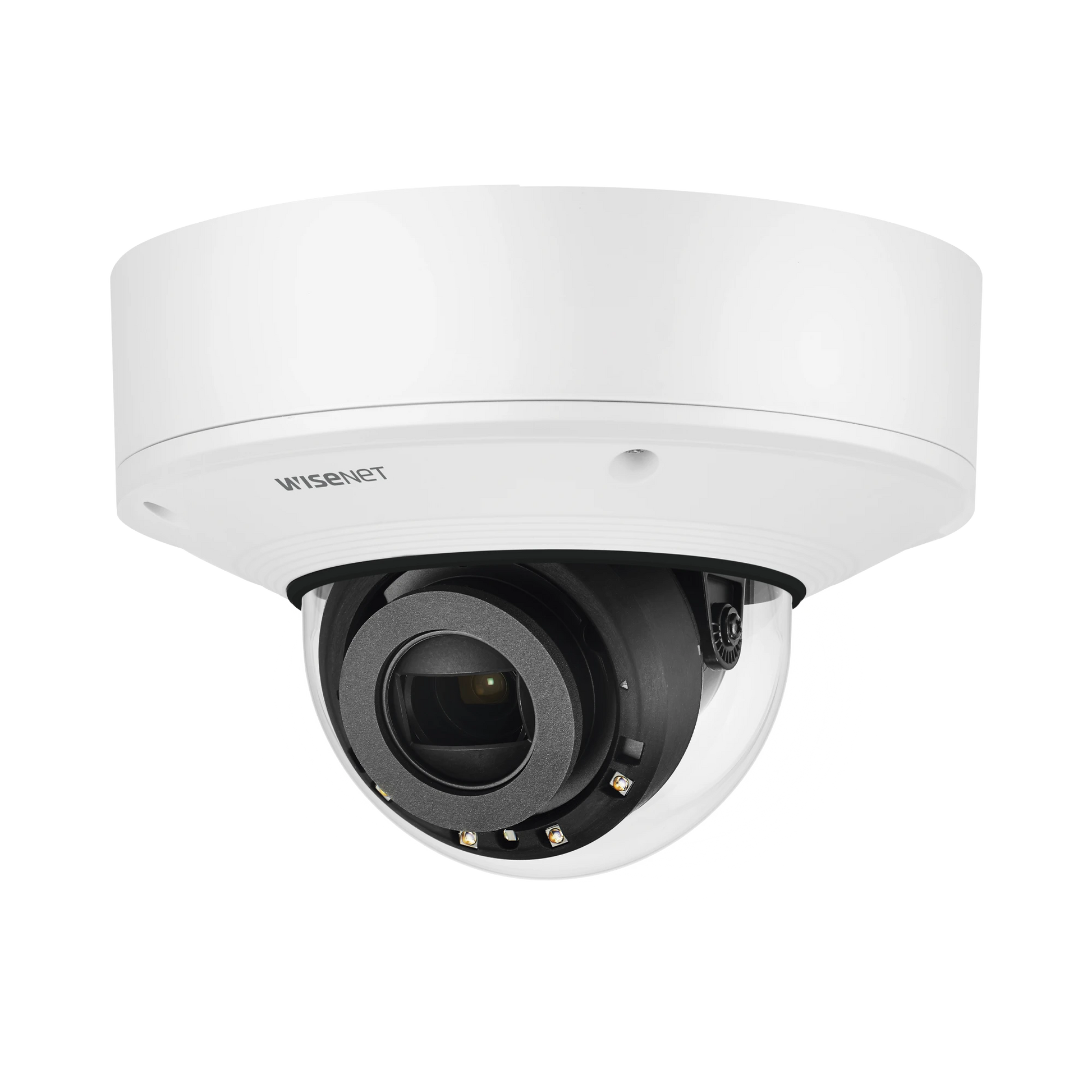 CÁMARA IP DOMO EXTERIOR ANTIVANDÁLICO 2MP / LENTE MOTORIZADO 2.8-12MM / EXTENSOR POE / IR 50M / WDR 150DB / H.265 & WISESTREAM II-Cámaras IP-Hanwha Techwin Wisenet-Bsai Seguridad & Controles