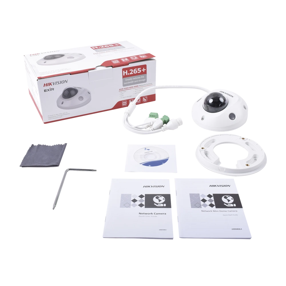 MINI DOMO IP 4 MEGAPIXEL / LENTE 2.8 MM / 10 MTS IR EXIR / MICROFONO INTERCONSTRUIDO / IP66 / IK08 / POE / ENTRADA Y SALIDA DE AUDIO Y ALARMA / H.265+-Cámaras IP-HIKVISION-Bsai Seguridad & Controles