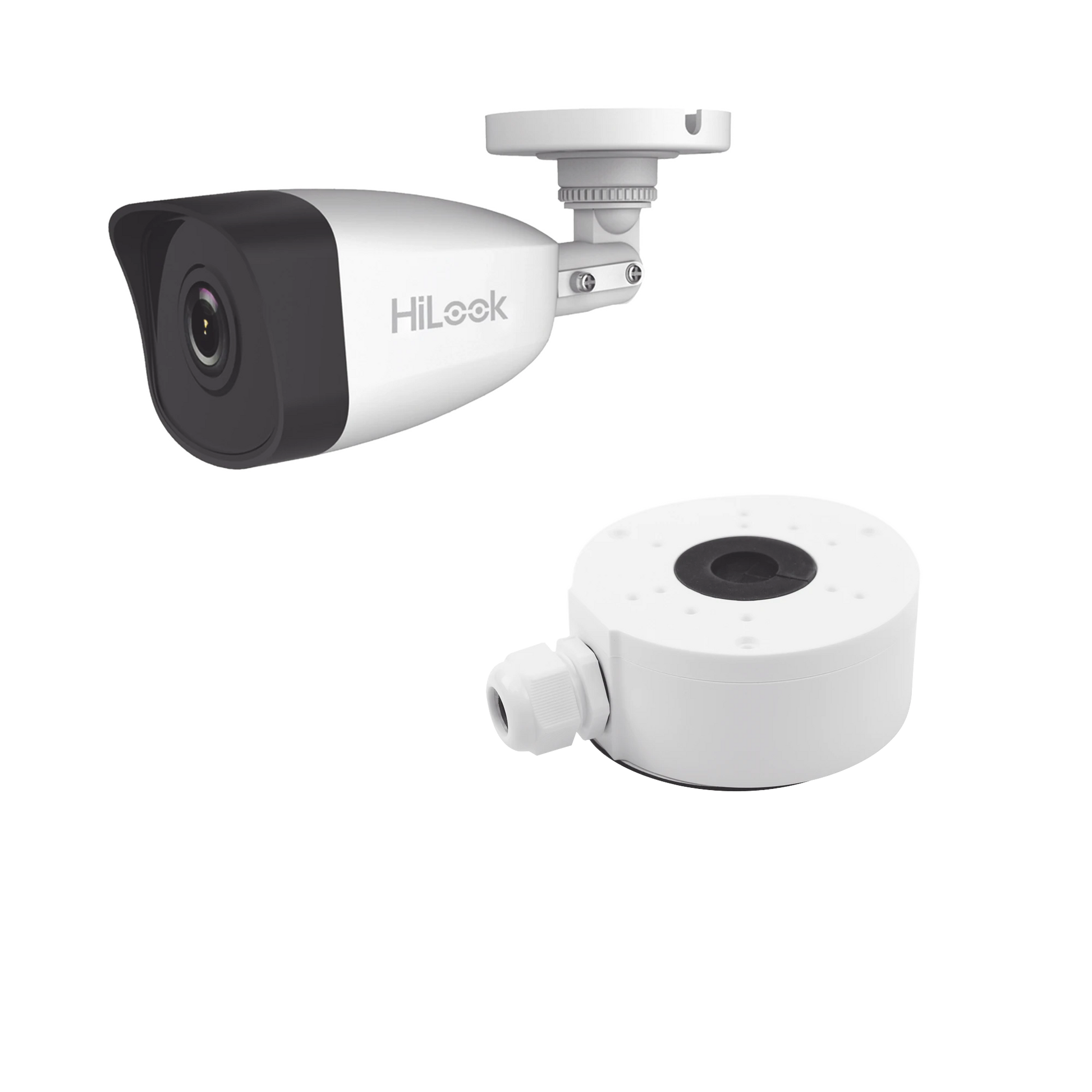 KIT DE CÁMARA + MONTAJE / BALA IP 4 MEGAPIXEL / 30 MTS IR / EXTERIOR IP67 / POE / WDR 120 DB / LENTE 2.8 MM / H.265+-Cámaras IP-HiLook by HIKVISION-Bsai Seguridad & Controles