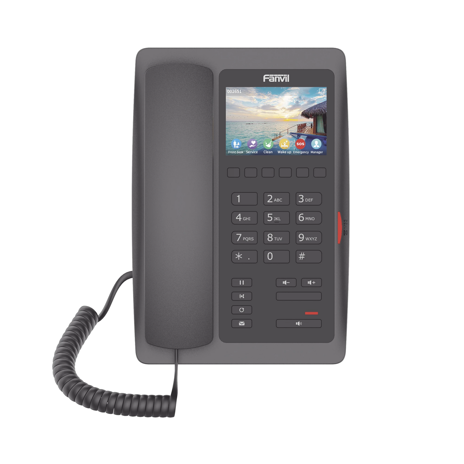 (H5W COLOR NEGRO)TELÉFONO IP WIFI PARA HOTELERÍA, PROFESIONAL DE GAMA ALTA CON PANTALLA LCD DE 3.5 PULGADAS A COLOR, 6 TECLAS PROGRAMABLES PARA SERVICIO RÁPIDO (HOTLINE) POE-VoIP y Telefonía IP-FANVIL-Bsai Seguridad & Controles